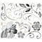RoomMates Black & White Flower Scroll Peel & Stick Wall Decals